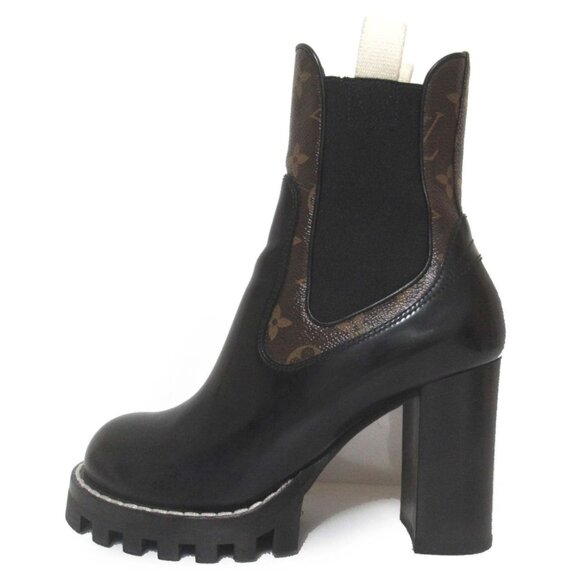Louis Vuitton LV Monogram Heeled Ankle Chunky Combat Boots Booties 36 / 6 - Picture 1 of 9
